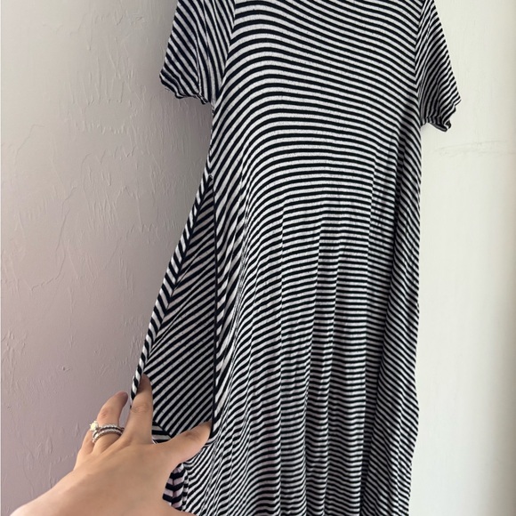 Roolee Black and White Striped Asymmetrical Dress - Picture 3 of 5